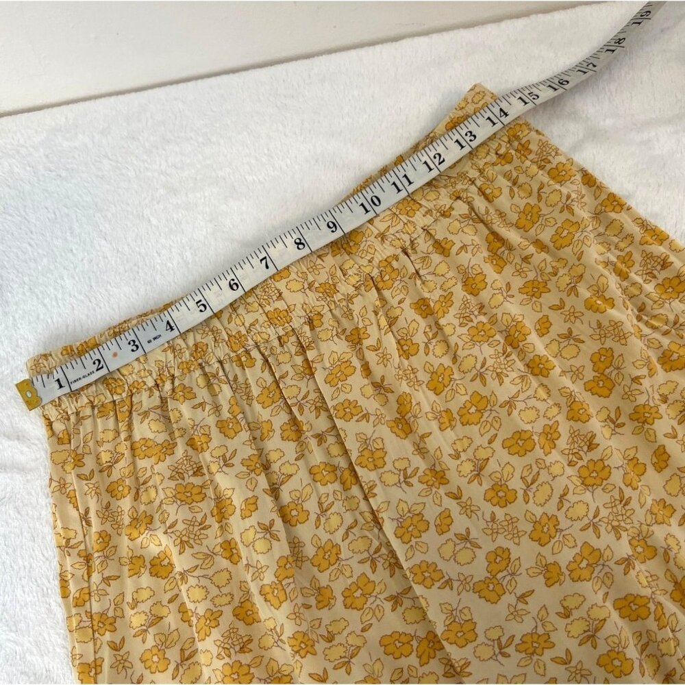 Madewell Floral Yellow Skirt Medium Swing Mini Skater Academia - Picture 3 of 4